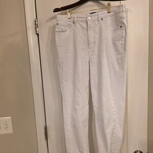 J Crew White Stovepipe Denim Pants